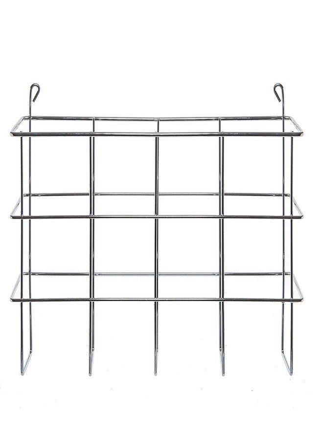 INDIAN DECOR 10007 Modern Wall Mounted Silver Metal Magazine Storage Basket/Hanging Office File Holder/Newspaper Rack - Image 4